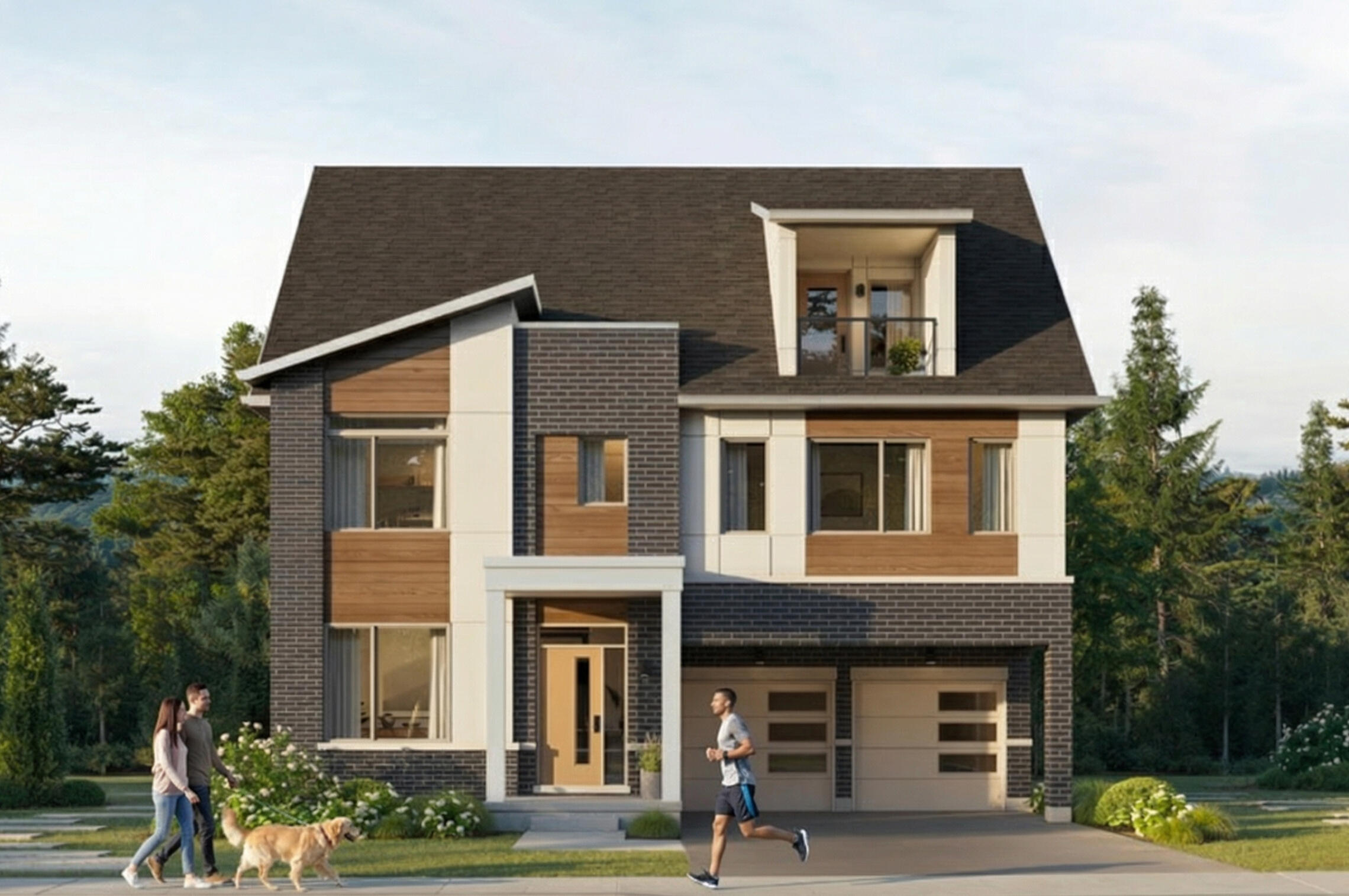 Exterior rendering of homes at Riverview South Oakville by Caivan